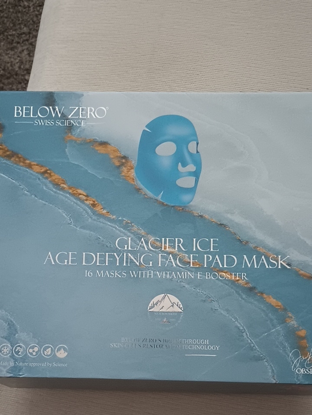 Glacier Ice Age Defying Face Pad Mask - Blue (1 Mask-multi use)..